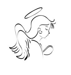 Angel praying to God