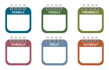 Week days calendar sheets