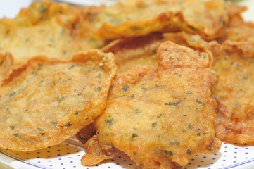 spanish tortas de camaron, shrimp cakes