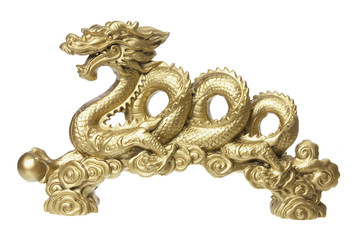 Obraz premium Golden Dragon Figurine