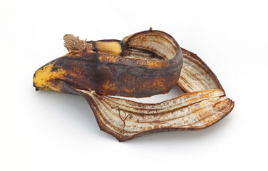 Bannana skins against a plain white background.