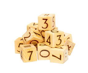 Wooden cube with the number