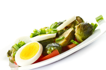 Brussels sprouts salad with eggs
