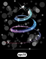 Abstract technology lines on dark vector background