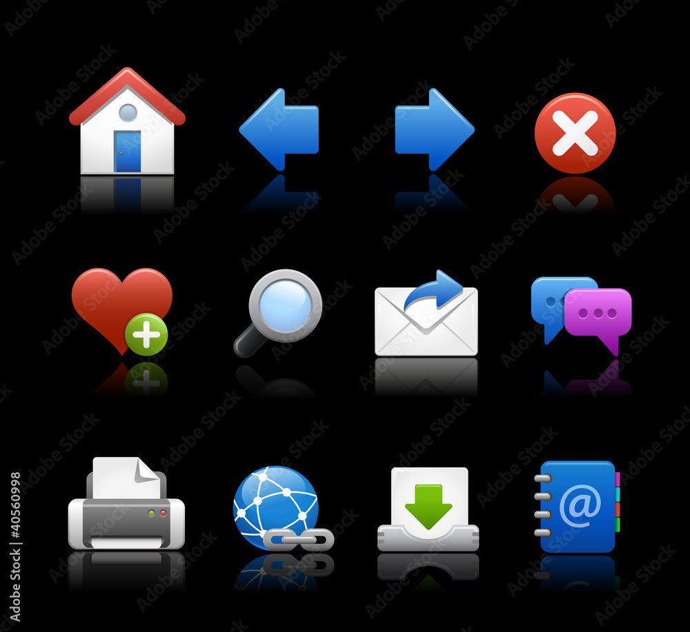 Canvas Prints web icons // black background