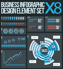 Business Infographic Design Element Set X8