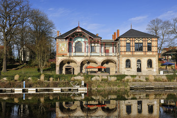 The Casino des Faïenceries along the river Saar in Sarreguemine