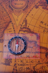 Mapa świata kompas - obrazy, fototapety, plakaty