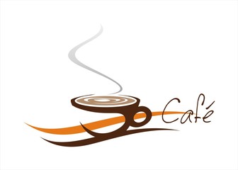 hot coffee cup , cafeteria , business logo design