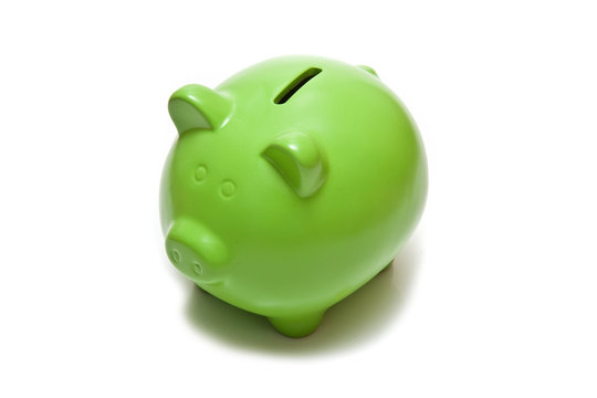 Green Piggy Bank Or Money Box.