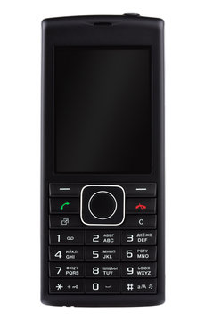 Black mobile phone with buttons
