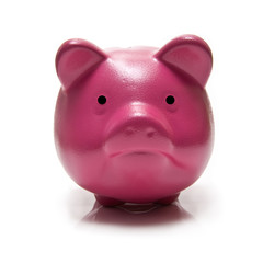 Pink piggy bank money box.