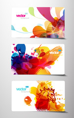 Set of abstract colorful gift cards.