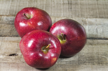 three red apples