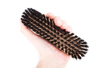 shoes brush on a white background