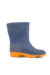 Dirty boot for child isolated on white background