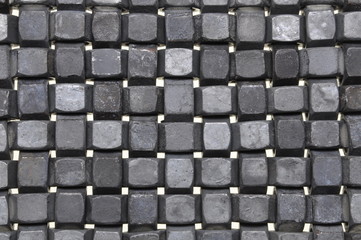 The abstract layout of chrome nuts