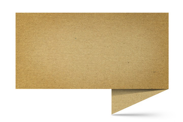 Image of textured origami speaking bubble on white