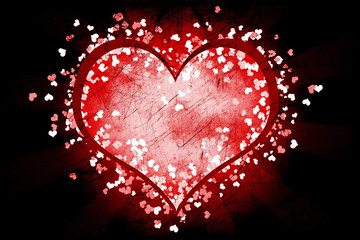 heart on a red backround with stripes