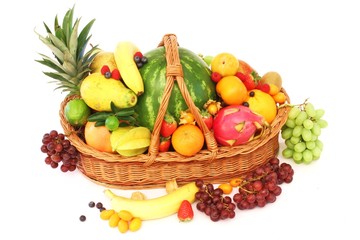 verschiedene Obstsorten im Korb