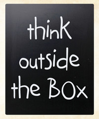 Think outside the box - concept