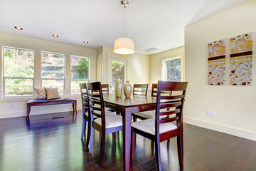 Bright modern large home with dining room area.
