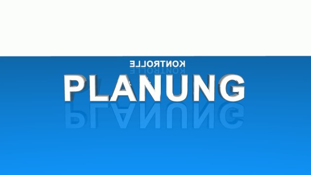Text Rotation - Analyse Planung Durchf&uuml;hrung Kontrolle Blau 2