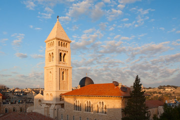Fototapeta na wymiar Kościół Ewangelicko-Augsburski Zbawiciela w Jerozolimie, Izrael