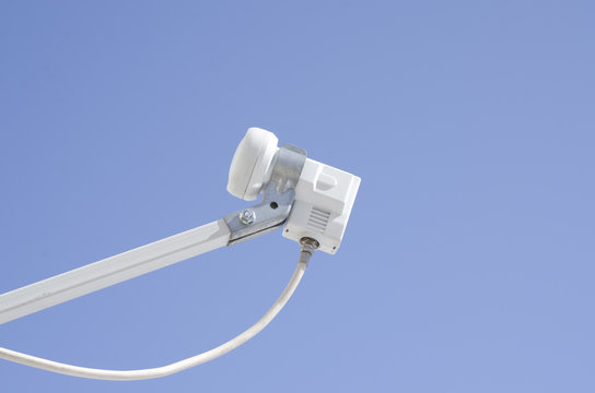 Satellite Lnb against blue background