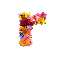 Fototapeta premium 花で作った書体、小文字