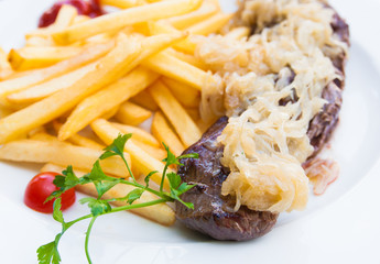 Delicious juicy steak beef meat