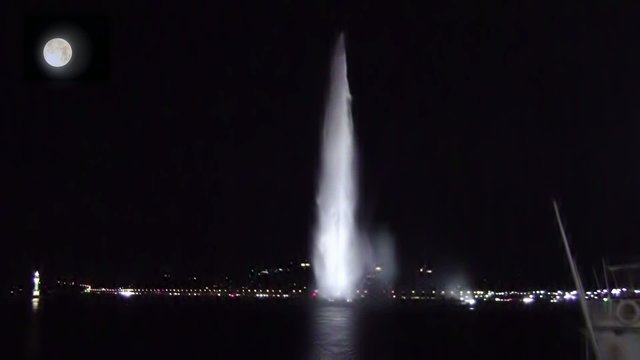 Geneva, Jet d'Eau by Night
