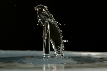 Water drop falling and colliding