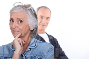 Funny middle-aged couple