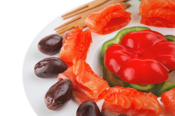 red smoked salmon slices