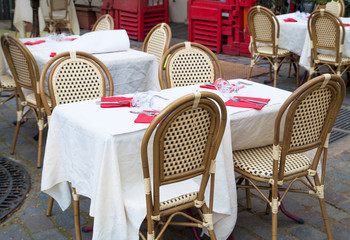 Street view of a coffee terrace