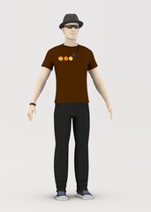 Peter - artificial rendered 3d character