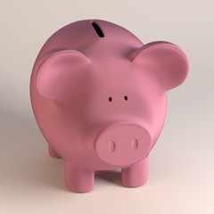 3d render of piggy bank