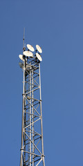 satellite communications with blue sky