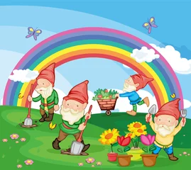 Abwaschbare Fototapete Regenbogen Cartoon-Abbildung