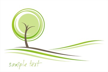tree, landscape, green Eco friendly business logo design