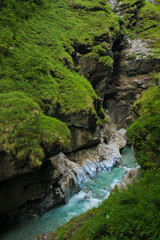 Fototapeta na wymiar Canyon with green river