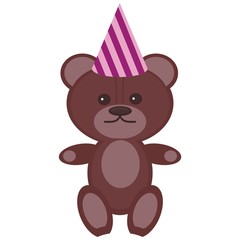 nice teddy bear in party cap