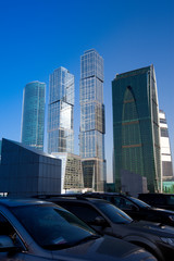 landscape of the business district Moscow City