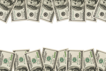 Money Border of hundred dollar bills