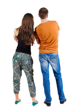 Back view of young couple