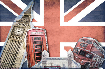 Obraz premium London Union Jack Collage
