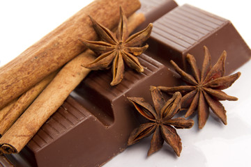 chocolate, cinnamon and star anise