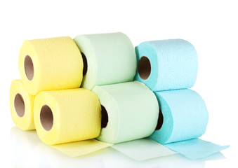 rolls of toilet paper isolated on white