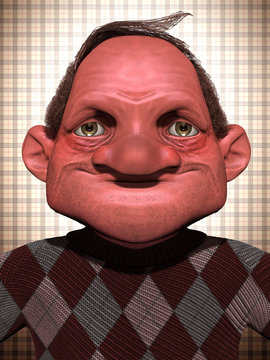 Old 3d cartoon man